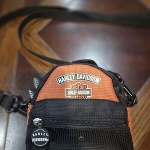 Harley-Davidson Men's Black and Orange Belt Bag